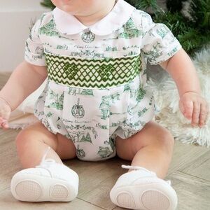 NWT Ann + Reeves Christmas Toile Bubble 3t